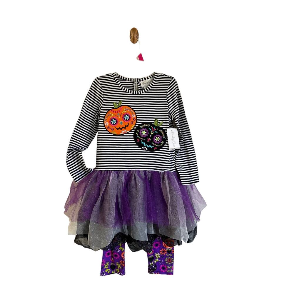 Emily Rose Girls Size 5 Halloween Costume Pumpkin Tutu Legging Set NWT